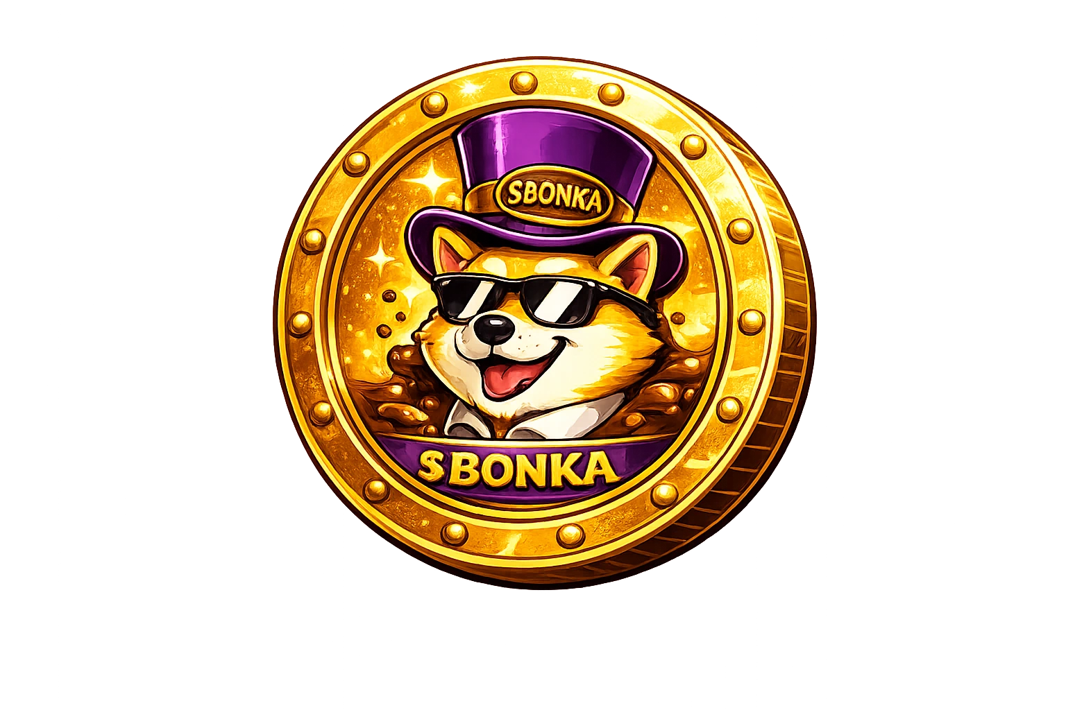$BONKA coin emblem with Shiba mascot